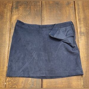 Abercrombie And Fitch Mini Skirt. Size 4. Faux Suede. Side Zip. Navy Blue.